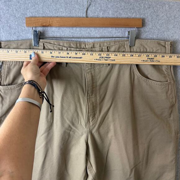 Carhartt Pants Fire Resistant Mens Sz 44 Tan Frayed Work Construction Streetwear - Picture 6 of 14